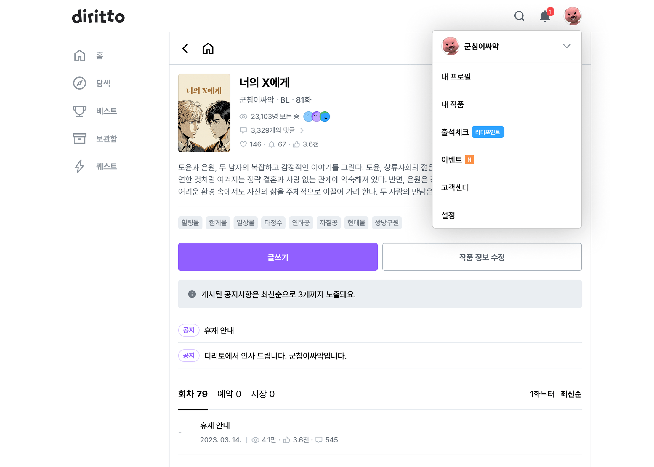 디리토 스튜디오 전에 사용되던 내 작품